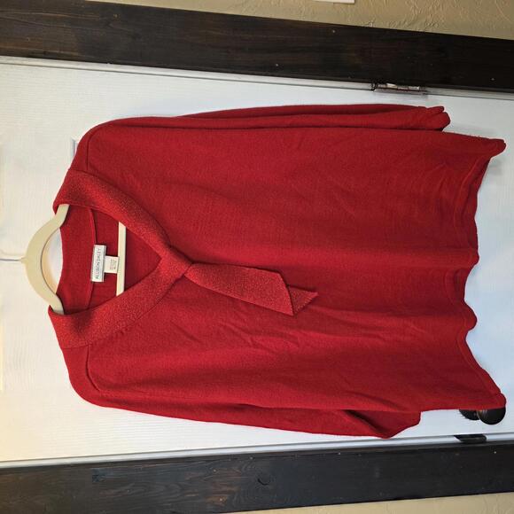 Allison Daley Sweaters - Allison Daley Women's Red Knit Sweater with Tie Detail XL holiday
